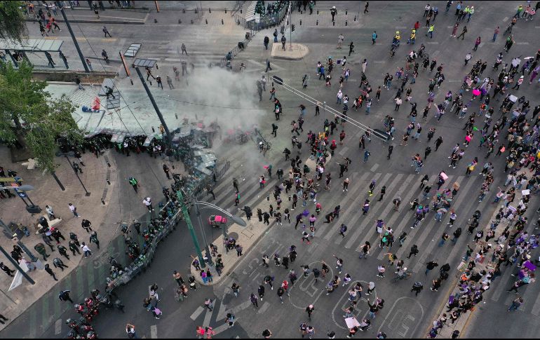 Ciudad de México vivió ayer una jornada de manifestaciones con algunos enfrentamientos. AFP/ARCHIVO