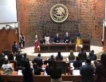 En la sesión de este miércoles se tomó protesta a los morenistas Cinthya Guadalupe Pérez Rivera y Cuahutémoc Salazar Guzmán; además del panista Manuel Jara Rodríguez. EL INFORMADOR/ R. Rivas