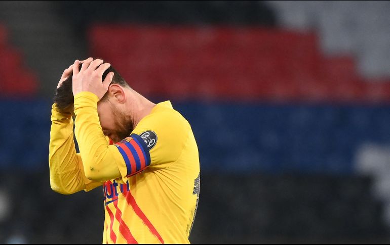 Pese a  su gol, Messi no pudo evitar la eliminación del Barcelona. AFP / F. FIFE