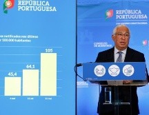 El primer ministro portugués, António Costa, presenta un dispositivo de desconfinamiento en varias etapas en rueda de prensa. EFE/A. Cotrim