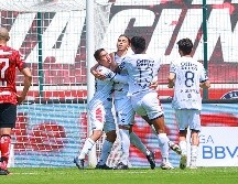 Luis Chávez celebra tras anotar el penalti que sentenció el juego. IMAGO7/E. Sánchez