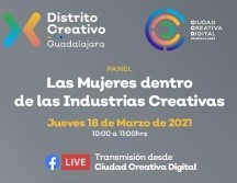 “Las Mujeres en la Industria Creativa” es un panel que busca transmitir las experiencias, el desarrollo y la enseñanza de las panelistas, para que más mujeres incursionen y triunfen en la industria creativa digital. TWITTER / @CCDJALISCO