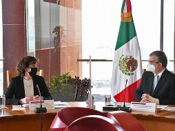 En el encuentro participaron la delegación norteamericana, autoridades de la SRE y el Instituto Nacional de Migración. EFE/Secretaría de Relaciones Exteriores