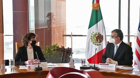 En el encuentro participaron la delegación norteamericana, autoridades de la SRE y el Instituto Nacional de Migración. EFE/Secretaría de Relaciones Exteriores