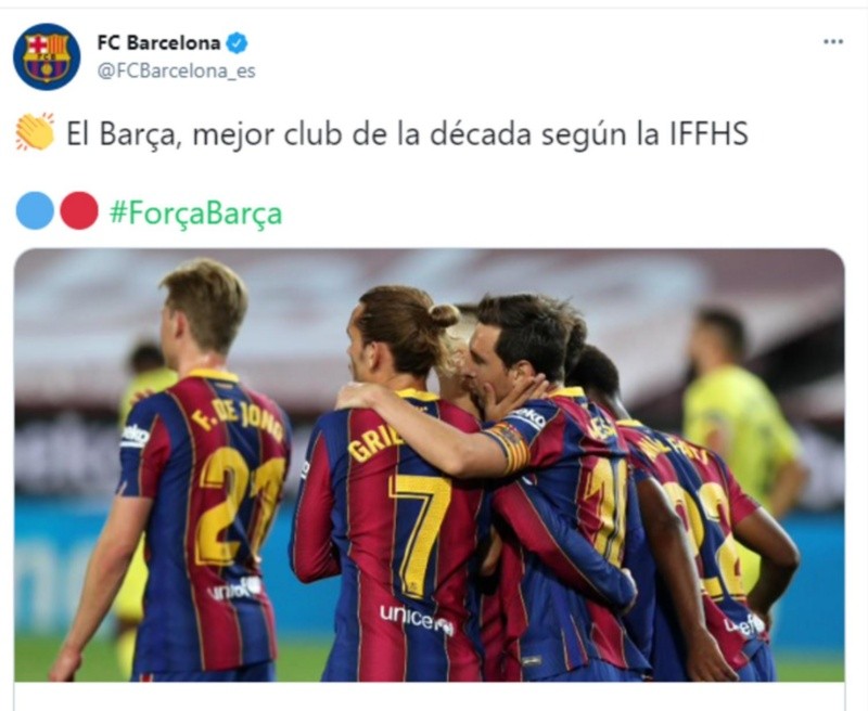 Barcelona, el mejor equipo del mundo de la última década: IFFHS | El  Informador