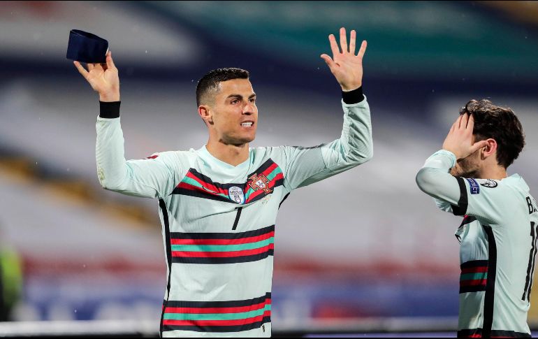 Cristiano Ronaldo estalló en el tiempo añadido del partido disputado en Belgrado contra Serbia (2-2). EFE / M. Lopes