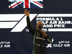 Hamilton celebra su primer triunfo de la temporada 2021. AP / K. Jebreili