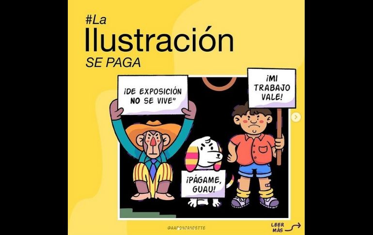 El ilustrador Aaron Jandette detalló en sus redes sociales que “Este tipo de prácticas afectan al gremio y las condiciones de trabajo para los creadores visuales y artistas