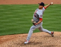 El serpentinero sonorense pudo agenciarse el triunfo en la victoria de los Cardinals de San Luis sobre los Reds de Cincinnati. AP / A. Doster