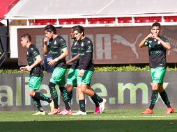 Jugadores de Santos Laguna festejan el gol. IMAGO7 / S. Bautista