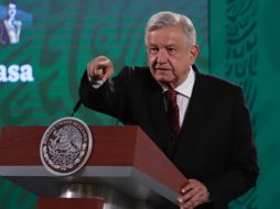 Todos los lunes, AMLO presenta en su mañanera videos sobre el avance de sus obras, como del Aeropuerto Felipe Ángeles y el Tren Maya. SUN / B. Fregoso