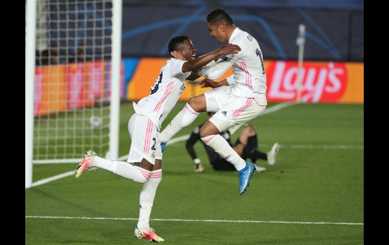 Vinicius selló una notable noche al anotar un doblete. EFE/K. Huesca