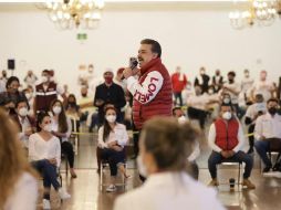 Lomelí pidió a sus militantes continuar el trabajo casa por casa y convencer a los habitantes de la ciudad de que Morena es la mejor opción. ESPECIAL /