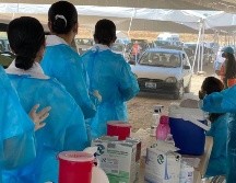 En el lugar, se proyecta aplicar siete mil 500 dosis de las 21 mil 248 destinadas a todo el municipio. TWITTER/ @GobTlajomulco