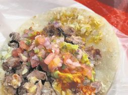 Sabor. Taco de tirita asada. ESPECIAL