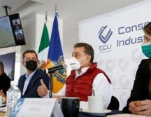 Lomelí Bolaños sostuvo una reunión con el Consejo de Cámaras Industriales de Jalisco (CCIJ), presidido por  Rubén Mayasi González Uyeda. ESPECIAL