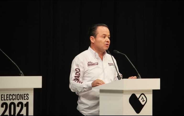 Maldonado participó en un debate televisivo de candidatos a la alcaldía de Tlaquepaque. ESPECIAL