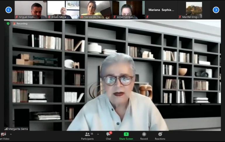 Margarita Sierra, secretaria de Planeación y Participación Ciudadana, durante el debate. ESPECIAL