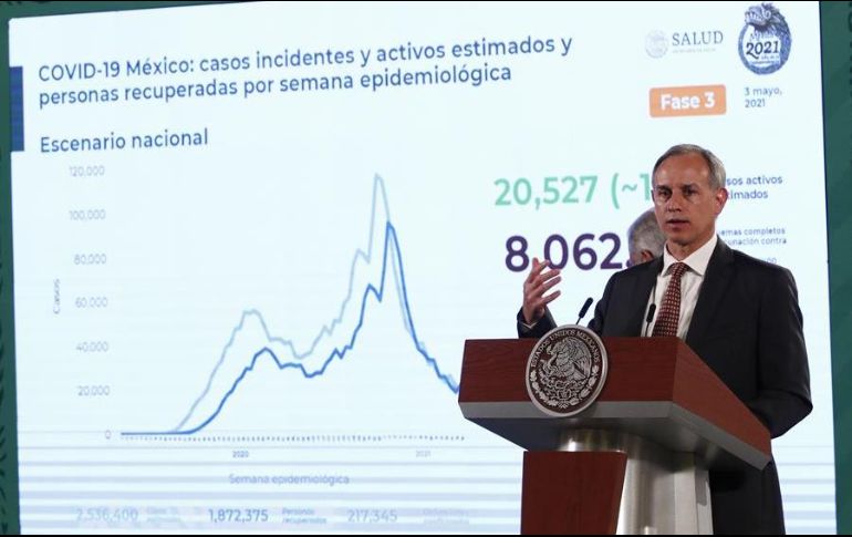 Hugo López-Gatell participó este jueves en la conferencia mañanera de AMLO. EFE/J. Méndez