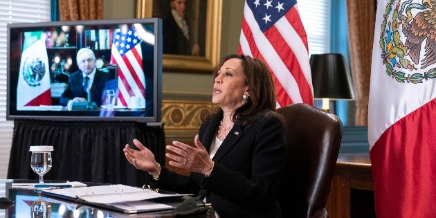 Harris pide a L&oacute;pez Obrador abordar causas de migraci&oacute;n desde Tri&aacute;ngulo Norte