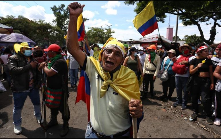 Las manifestaciones en Colombia comenzaron como una movilización contra una reforma fiscal regresiva que derivó en un movimiento de protesta más amplio contra el gobierno. EFE/P. Rodríguez