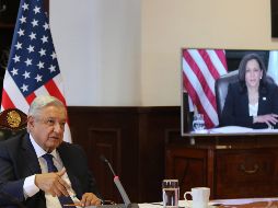 La estrategia quedará “aterrizada” el próximo 8 de junio, cuando Harris visite México. EFE/Presidencia de México