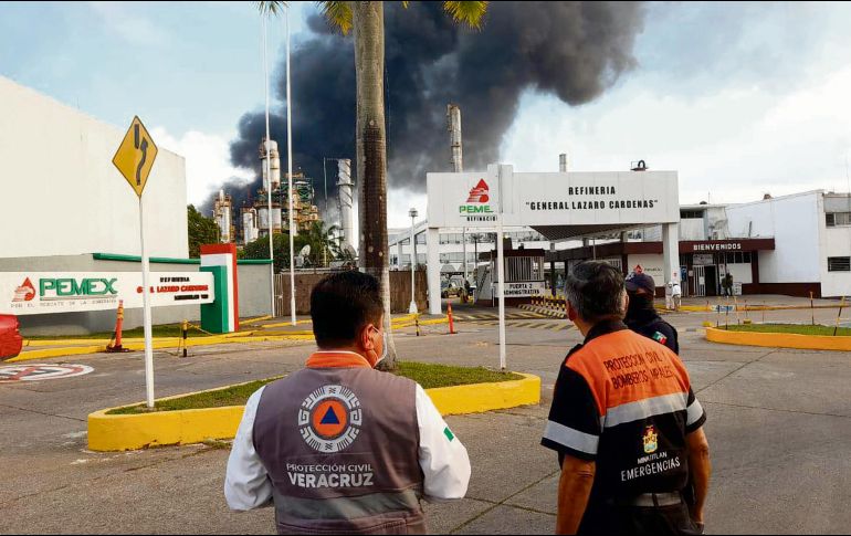 El pasado 7 de abril, un incendio en la refinería de Minatitlán arrojó siete trabajadores lesionados. ESPECIAL