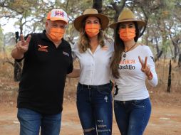 Mónica Magaña es acompañada en su propuesta por la senadora con licencia, Verónica Delgadillo y Horacio Fernández, candidato al distrito 10 para la diputación federal. ESPECIAL