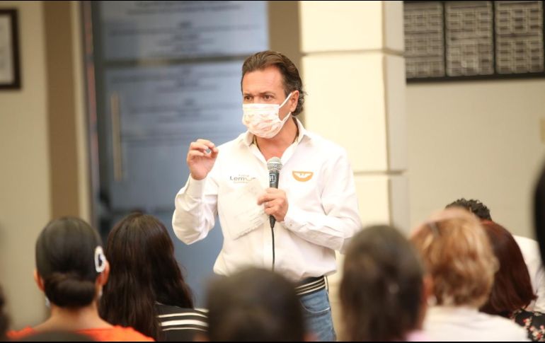 Lemus Navarro reiteró que en su proyecto también se contempla la condonación de pagos a negocios como mercados y Giros A, a fin de recuperar la economía del municipio. ESPECIAL