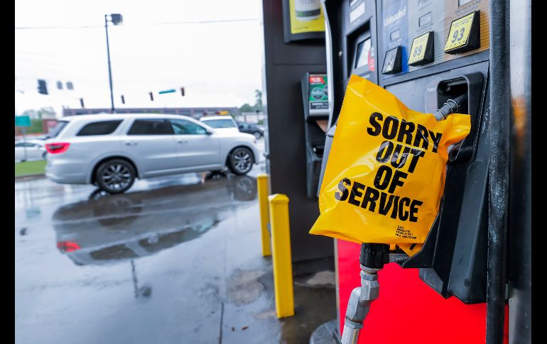 Una gasolinera en Atlanta, Georgia, anuncia hoy que no tiene combustible. EFE/E. Lesser
