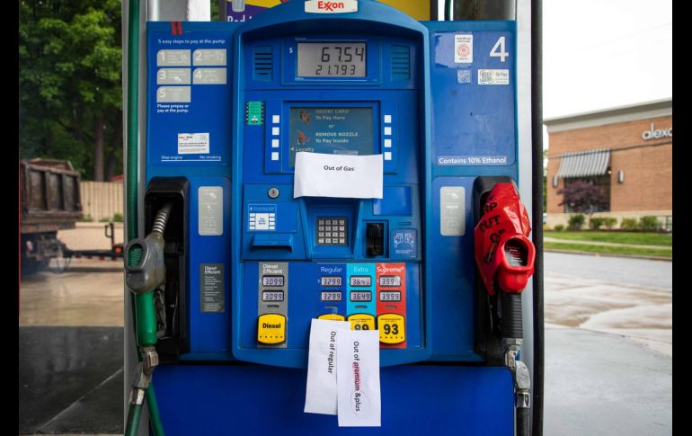 Esta gasolinera en Charlotte, Carolina del Norte, también se quedó sin combustible. AFP/L. Cyrus