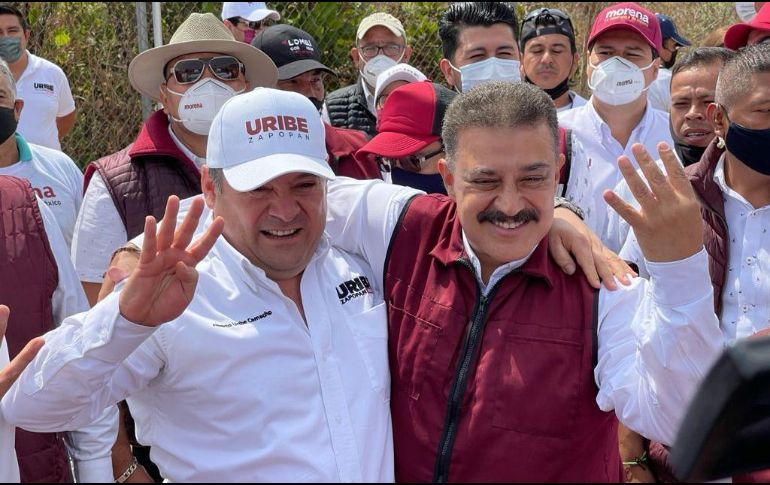 Uribe y Lomelí reiteraron que van juntos para lograr un buen resultado en la elección del próximo 6 de junio. ESPECIAL