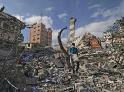 PALESTINA. Ciudad destrozada por ataques de Israel. AFP