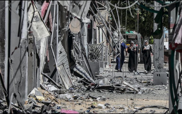 DAÑOS. La región palestina se encuentra derruida tras los intensos bombardeos. EFE