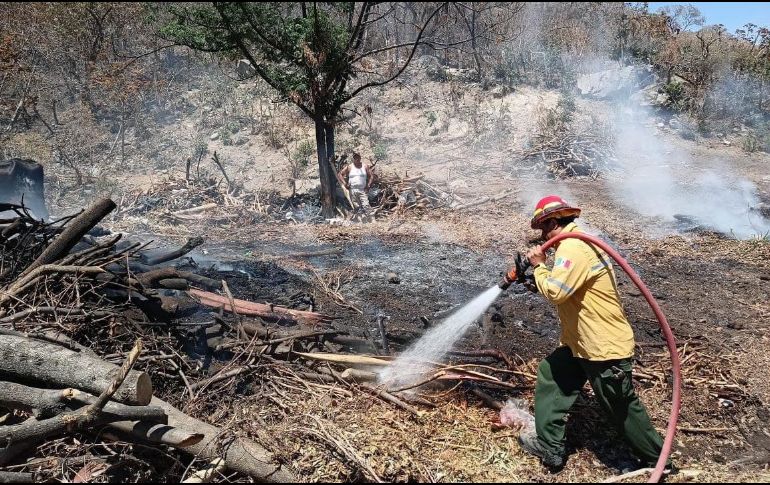El único incendio activo es el del Cerro del Colli, donde continúan los trabajos de enfriamiento. TWITTER / @SemadetJal