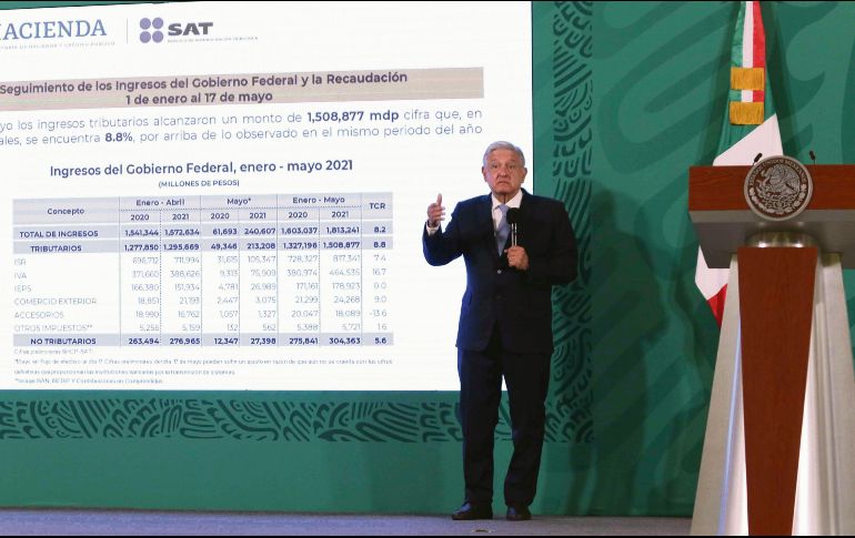 LÓPEZ OBRADOR. Exhibió en la mañanera información de facturas de la asociación.