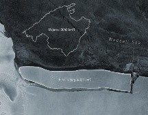 Las imágenes del inmenso bloque de hielo A-76 fueron tomadas por el satélite Sentinel-1. EFE/Agencia Europea del Espacio