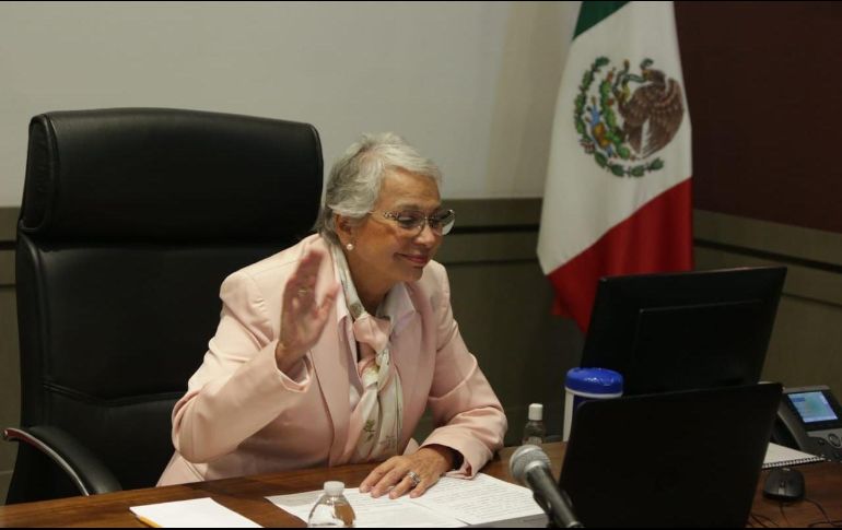 Olga Sánchez Cordero sostuvo una reunión virtual con los gobernadores y la jefa de Gobierno Claudia Sheinbaum. TWITTER/@M_OlgaSCordero