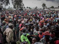 El volcán Nyiragongo entró en erupción repentinamente el fin de semana, provocando un primer éxodo de residentes. AFP / G. Ndebo