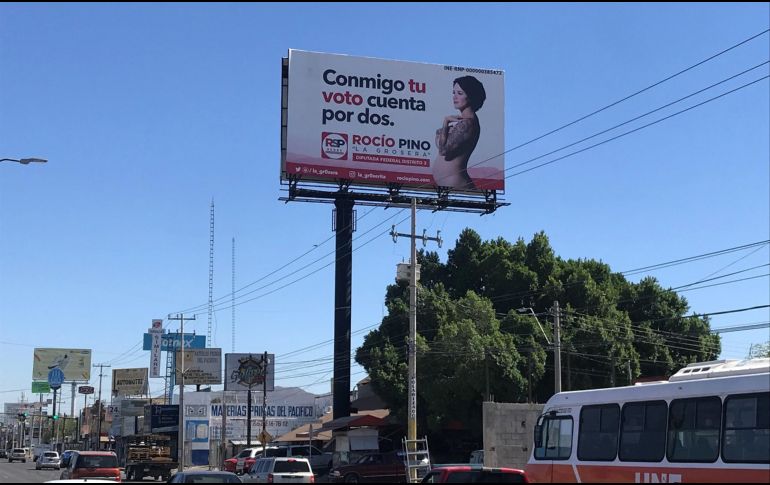 Propaganda electoral de Rocio Pinos, candidata a diputada federal , en una calle de Hermosillo, Sonora. EFE/ D. Sánchez