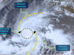 La tormenta tropical refuerza el aporte de humedad hacia los estados de Jalisco, Colima, Michoacán y Guerrero. ESPECIAL/Conagua/SMN
