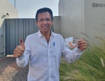 En la conferencia de prensa, Pablo Lemus afirmó que que ganó la alcaldía de Guadalajara con una ventaja de 15 puntos sobre Carlos Lomelí. EL INFORMADOR / I. Martínez