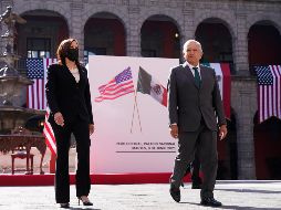 Kamala Harris llegó este martes al Palacio Nacional para reunirse con el Presidente Andrés Manuel López Obrador. AP / J.Martin