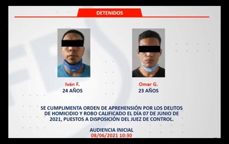 Tras su aprehensión los jóvenes fueron puestos a disposición del juez de control para proceder a su audiencia inicial. ESPECIAL / Fiscalía de Jalisco