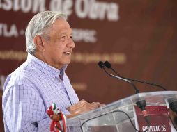 López Obrador asistió a la supervisión de la construcción de la súper carretera Mitla-Tehuantepec, en Oaxaca. ESPECIAL/Presidencia