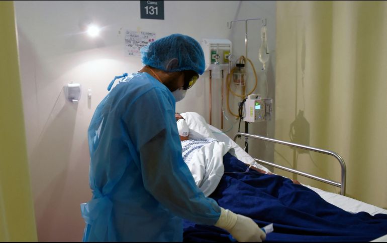 El hospital temporal en el Autódromo Hermanos Rodríguez llegó a 340 camas para atender pacientes COVID-19. AFP/ARCHIVO