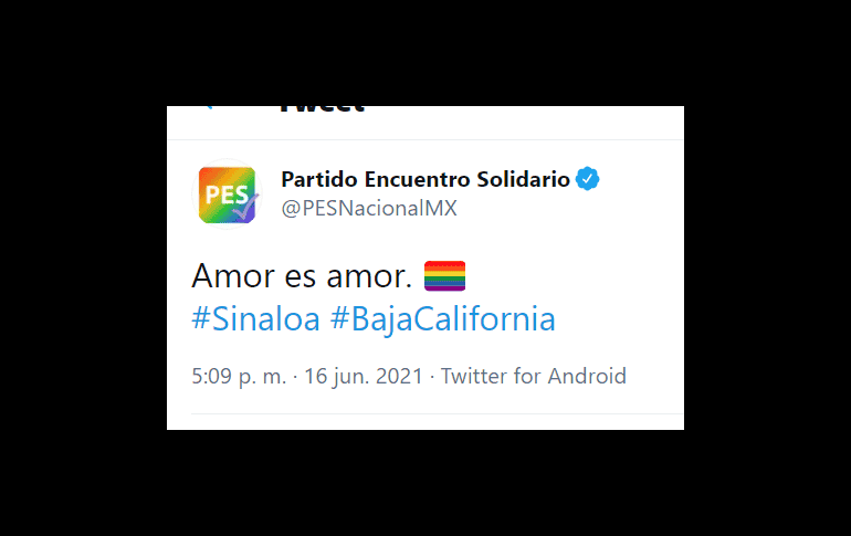 Además el partido se deslindó de los mensajes publicados en dichas redes sociales. TWITTER / @PESNacionalMX