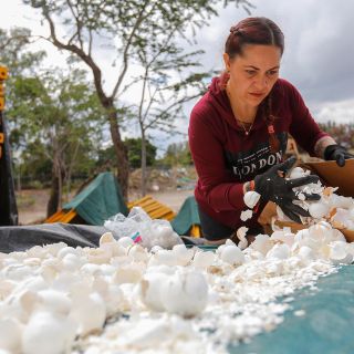 Limpian el río Santiago con cascarones de huevo