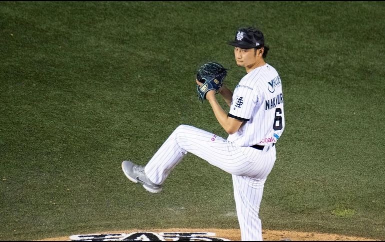 Nakamura se convirtió en el primer lanzador en llegar a las cinco victorias en la Temporada 2021 de la Liga Mexicana de Beisbol. TWITTER / @MisMariachisGDL