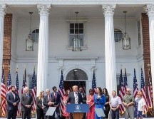 Trump realizó el anuncio en su club de golf de Bedminster, Nueva Jersey. EFE/J. Lane